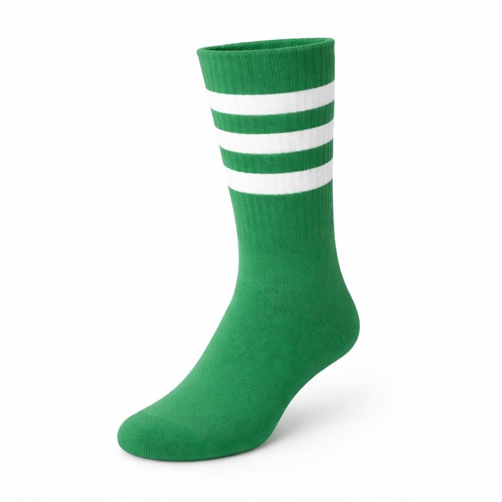 Hobby Lobby Green Socks with White Stripes - Picture 2 of 3